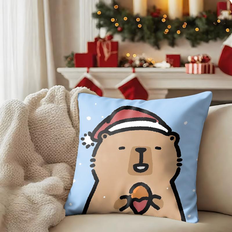 Cute Fun Kapibalajun Christmas Party: Take away this set of super cute Pillow covers