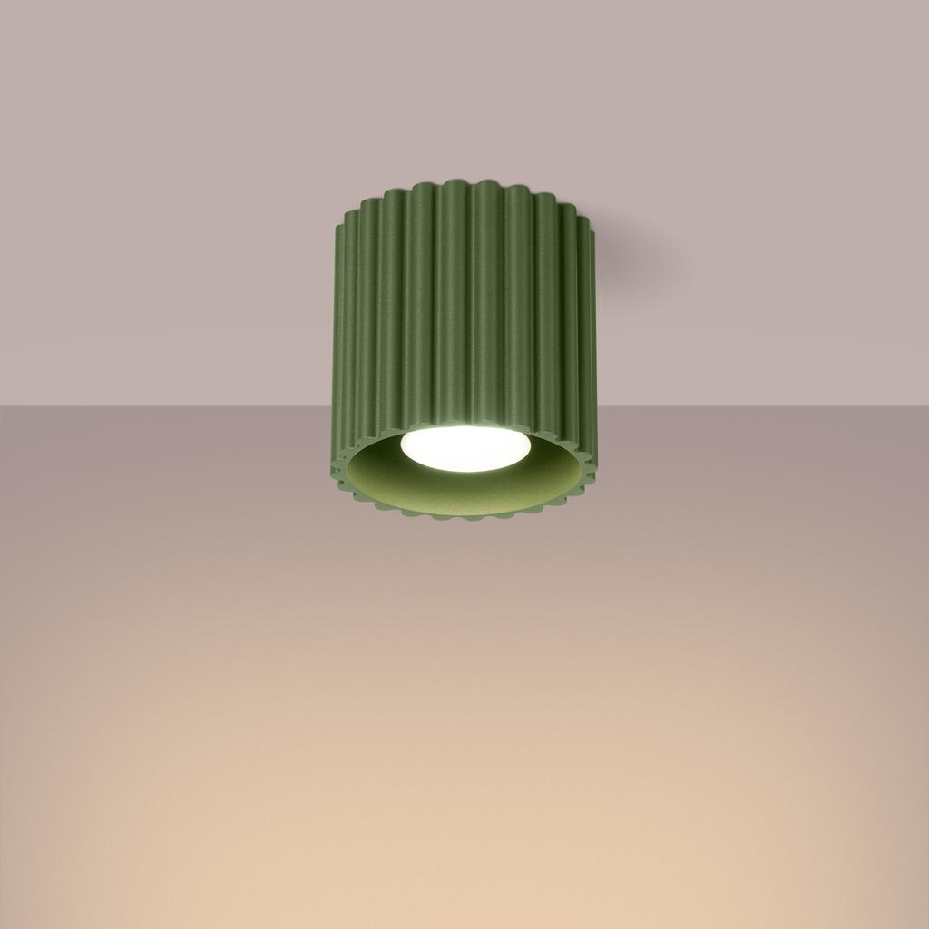 Plafon Aura 1 Gu10 Zielony Oliwkowy Alu Sollux Sl.1794