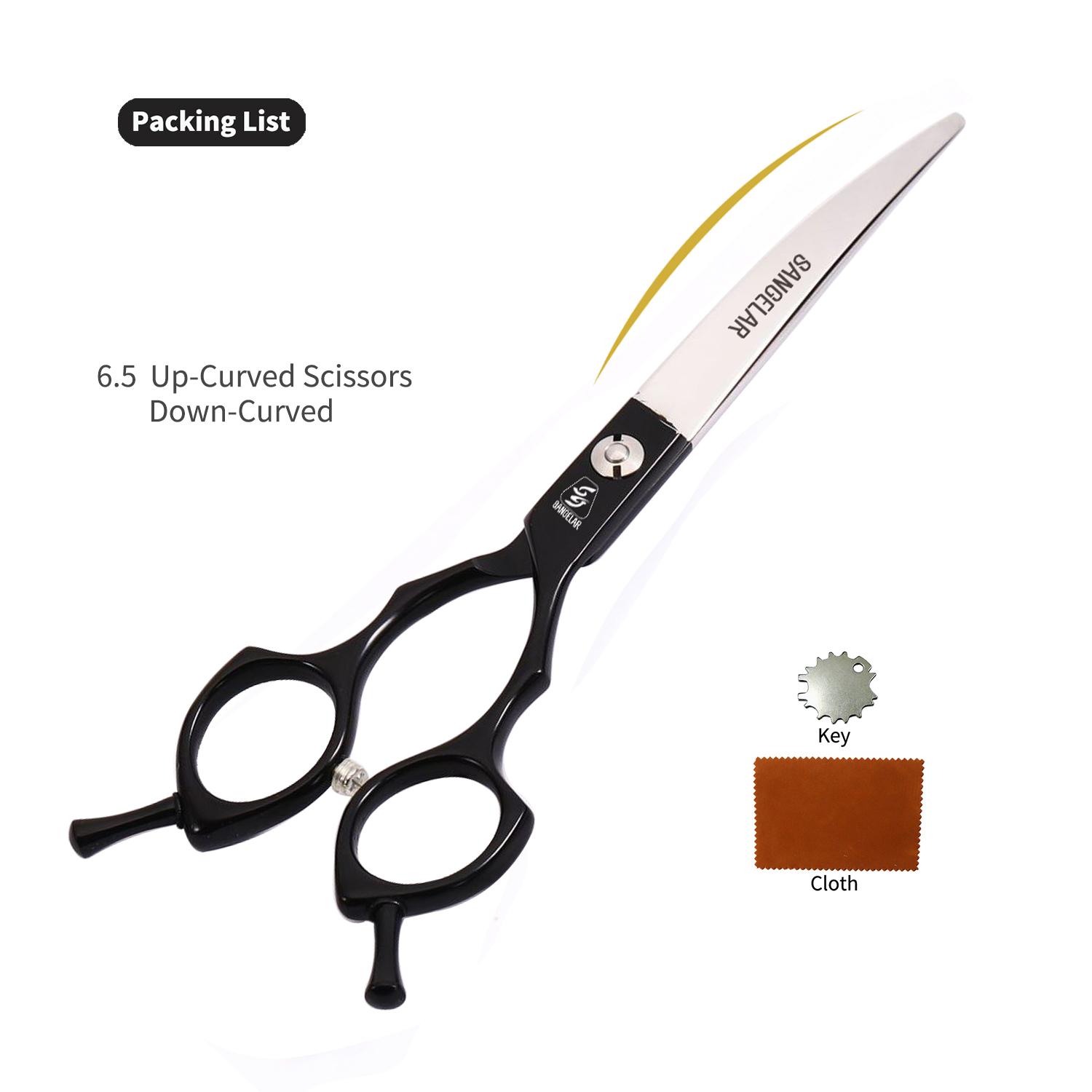 

Sangelar 6,5-дюймовые ножницы для ухода за домашними животными, изогнутые вниз, изогнутые ножницы для стрижки собак, ножницы для ухода за домашними животными, инструменты для ухода за шерстью животных, ножницы для зоомагазина для собак 6.5 inch Curved Sci