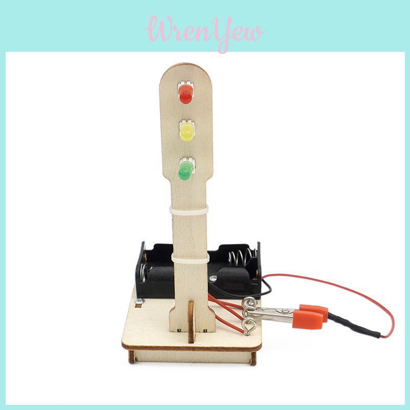 Wooden Diy Traffic Signal Light Educational Toy For Kids Science Experiment Stem Education