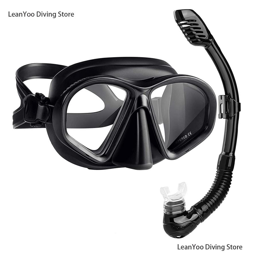 

Комфортная силиконовая детская маска для плавания - Сухая трубка для снорклинга Детские очки для подводного плавания с трубкой для ребенка чёрный