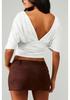 Women's V-Neck Batwing Sleeve Cropped Top - Spring Summer Collection 2026