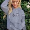 Womens Winter Hooded Long Sleeve Sweatshirt Loose Fit Unisex Casual Pullover With Kangaroo Pocket