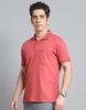 MONTE CARLO Mens Solid Rust Collar Neck Half Sleeve T-Shirt