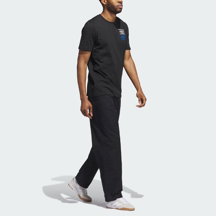 Adidas Originals Trefoil Logo Graphic Crewneck Sports Tee Men Tops Black IJ0981