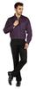 BestMan Formal Classic Button Down Cotton Shirts Inner Contrast Regular Fit Office Shirt For