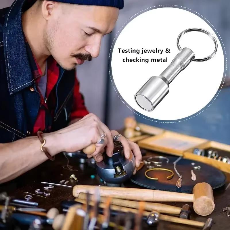Super Strong Magnetic Pocket Metal Magnet for Detecting Car Keys, Detachable Keychain Ring, Hanging Bracket Hook, Portable Outdoor Tool