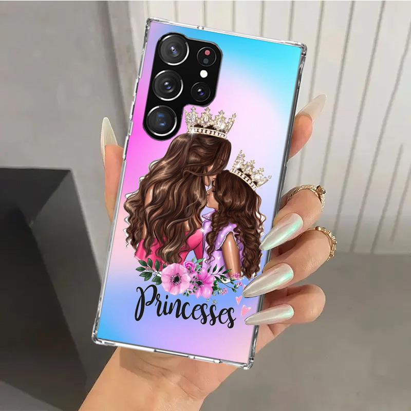 Woman Fashion Girl Super Mom Baby Phone Case for Samsung Galaxy S26 S24 S23 Ultra S25 Edge S22 S21 Plus S20 FE + Soft Print Shel