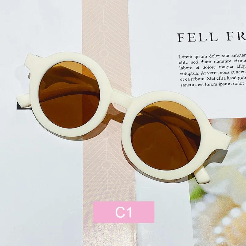 Fashion Children'S Color Round Frame Light Pc Cute Small Face Sunglasses New Kids Outdoor Protective Sun Glasses Uv400 Eyewear