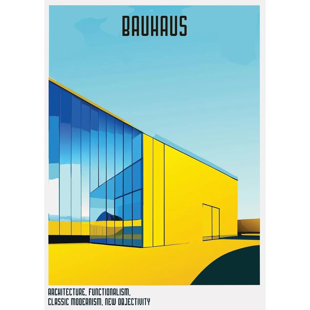Bauhaus Moderne Architektur Poster Linien und Minimalistische Architekten Drucke Leinwand Malerei Wandkunst Bild Heim Wohnzimmer Dekor