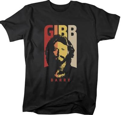 Barry Gibb Bee Gees T-shirt Black Short Sleeve All Sizes S To 345XL