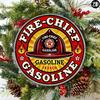 Vintage Texaco Fire Chief Gasoline Metal Sign Round 8x8 Inch Aluminum Wall Art Decor for Home Bar Cafe Living Room Gift