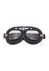 Harley Goggles Motorcycle Riding Goggles, Vintage WWII Glasses, Windproof Sand Helmet Goggles, Black, Clear Lenses