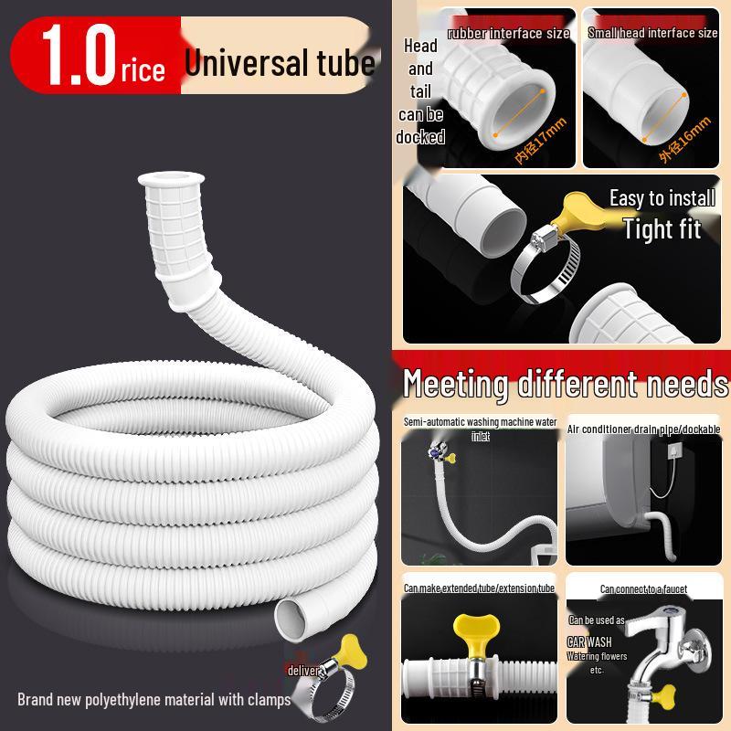 Universal Household Drain Hose: Washing Machine, Faucet, AC, Water Pipe Extension