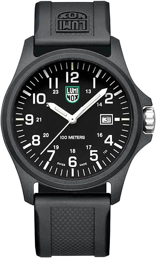 Luminox Patagonia Carbonox Green Logo Watch X2.2401 Black 44mm Model Swiss Made [Used]