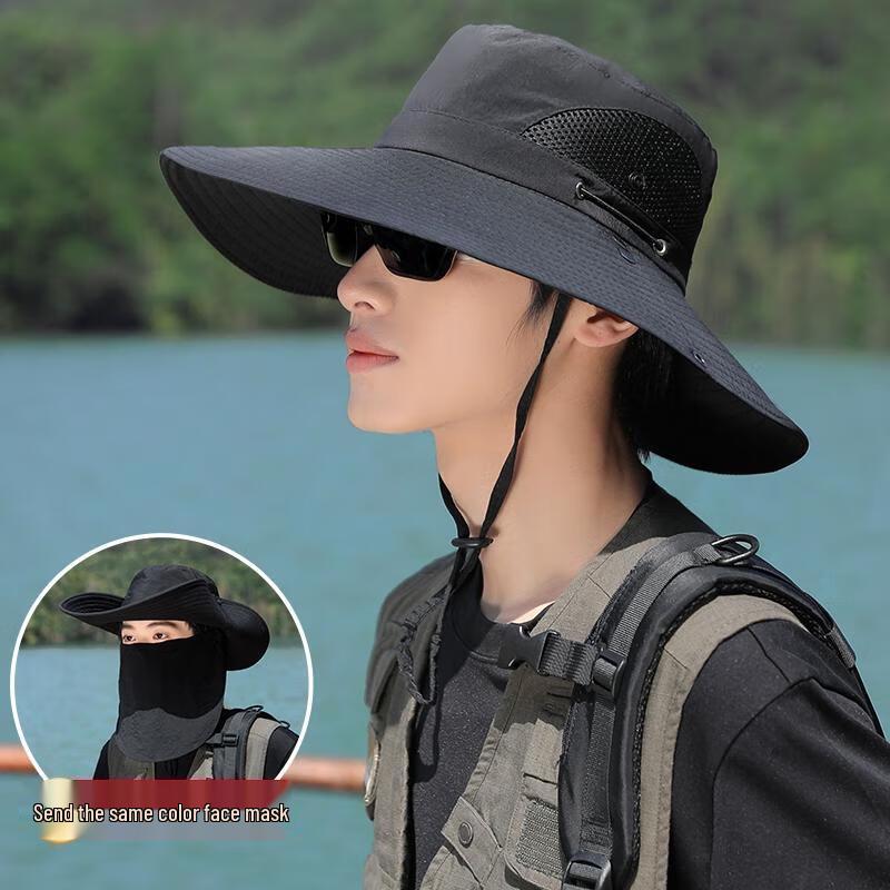 HANDUNYOU Sun Protection Bucket Hat with Detachable Face Mask