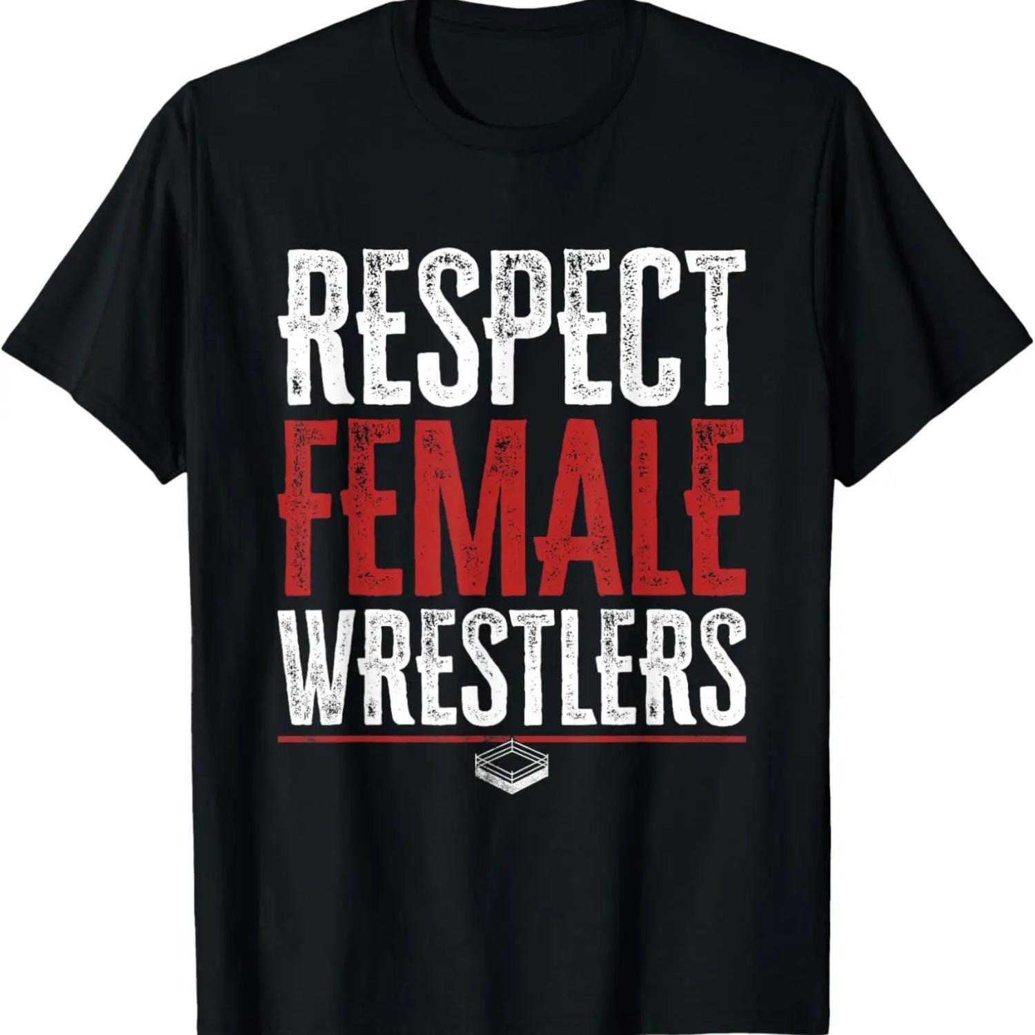 Respect Female Wrestlers - Pro Wrestling Distressed T-Shirt S чёрный