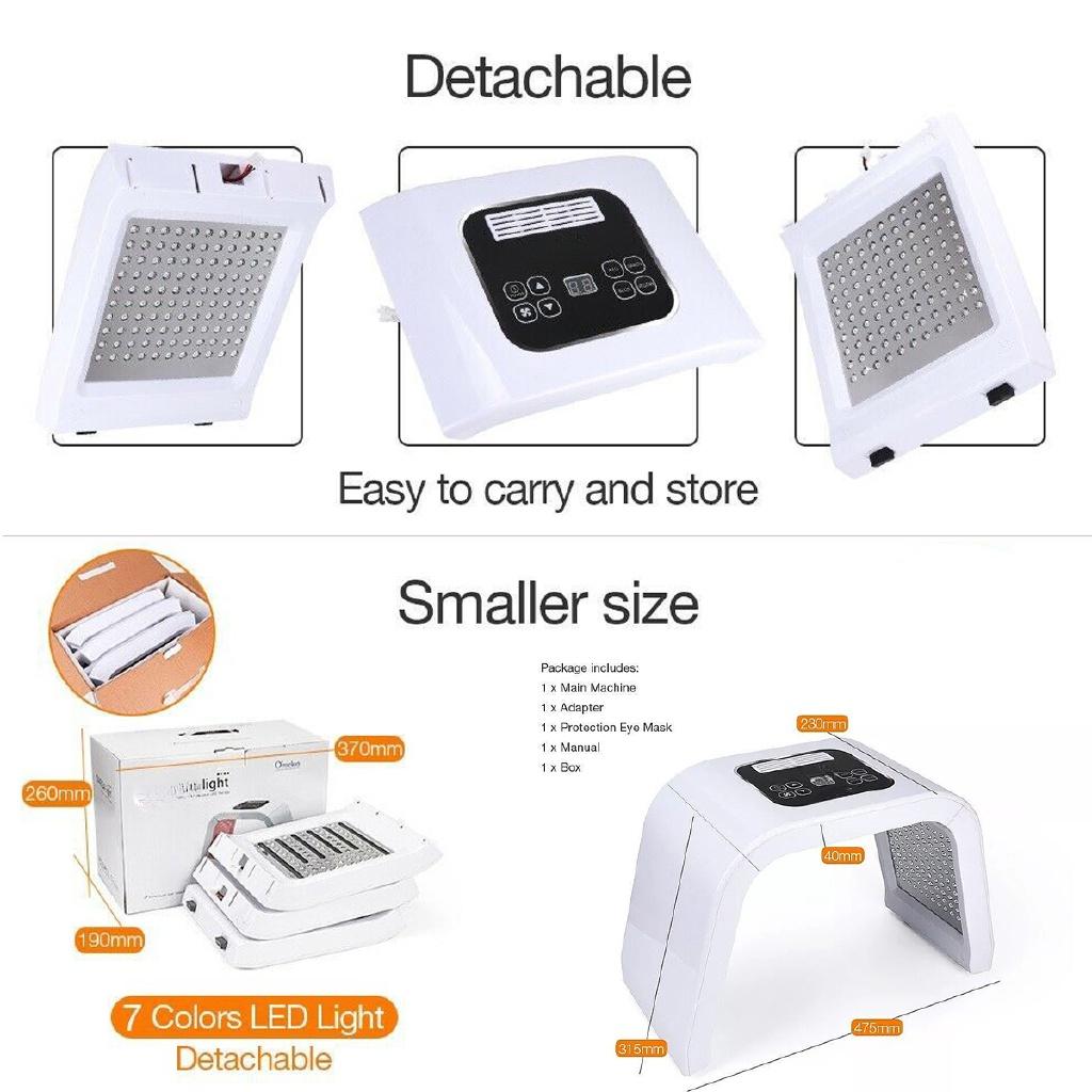 LED Light Photodynamic Facial Skin Care Body Relaxation Therapy Device 7 Colors Multifunctional Beauty Instrument Home