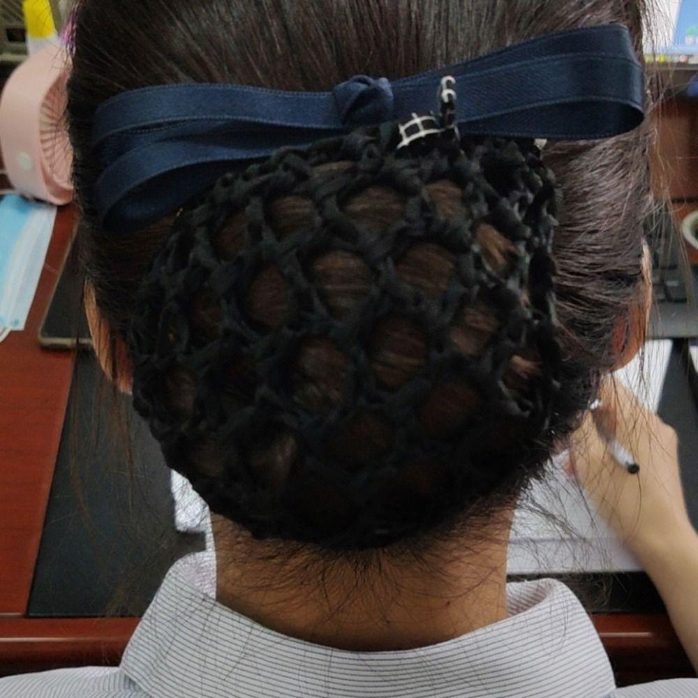 Hair Net Lady Dance Headdress Hairgrips Cover Net Ponytail Clip Korean Bun Snood Women Spring Clips
