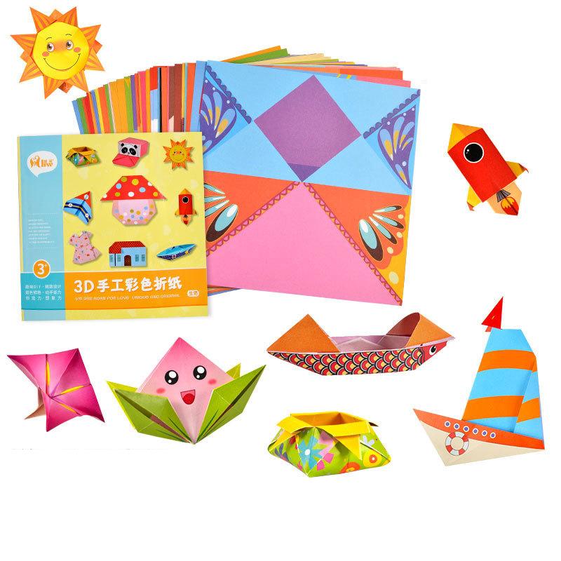 

Kids Childrens Toys Cartoon 54Pages 3D Origami Paper DIY Craft Animal Handcraft Paper Art Montessori Learning Learning Educational Toy for Children