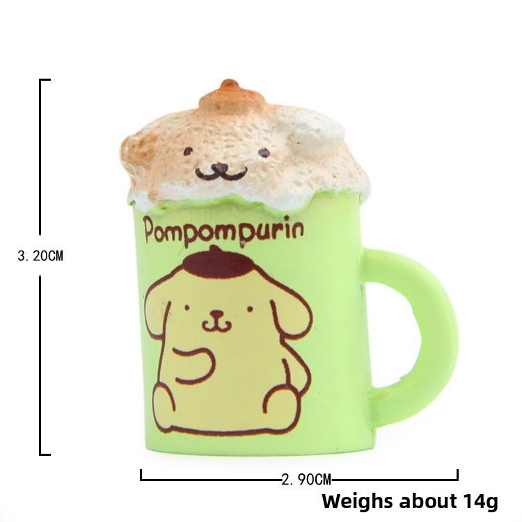 Burger Pompompurin Cartoon Bread And Cup Resin Ornaments For Party And Gifts