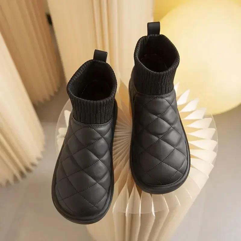 Fashion Ankle Shoes for Woman Platform Women's Booties Snow Boots Winter 2024 Chunky Gothic Comfrtable Large Size Warm Chic and Elegant