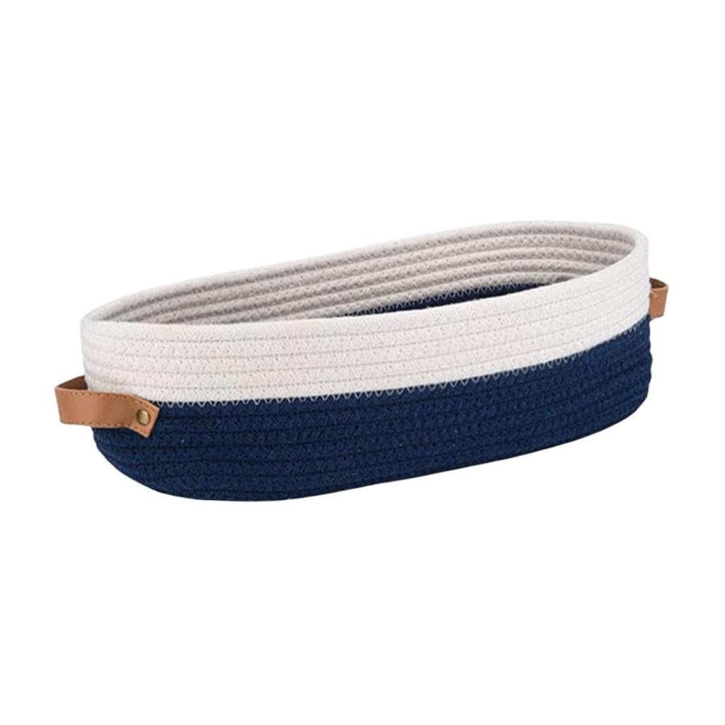 Cotton Rope Woven Basket Storage Basket Simple Toilet Basket with Handles for