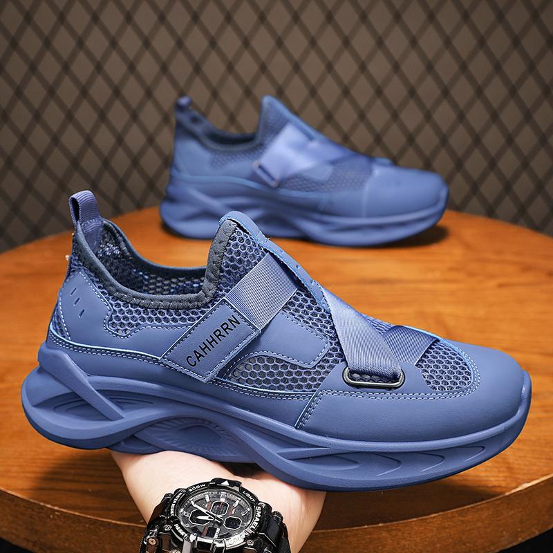 

Сетчатая спортивная обувь для мужчин, бег, туристическая обувь для ходьбы, рекламная акция, дышащие мужские повседневные кроссовки для спортзала, широкие, без кожи, легкие 39 синий