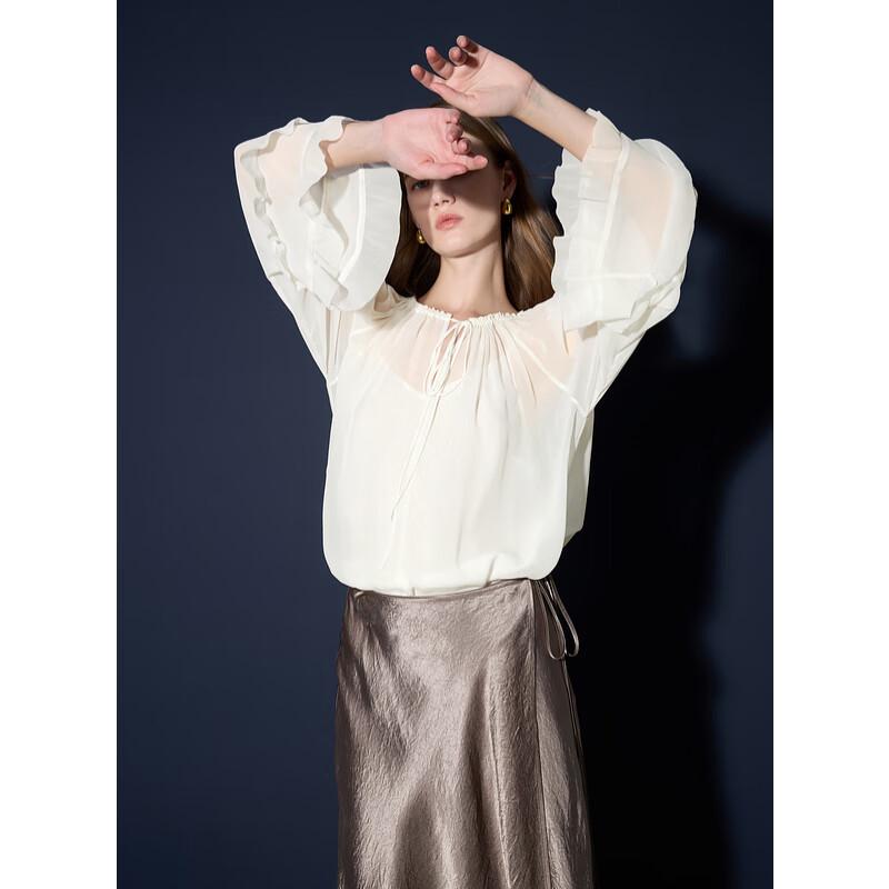 

Sancai 2025 Summer Mulberry Silk Blouse Two-piece Set M