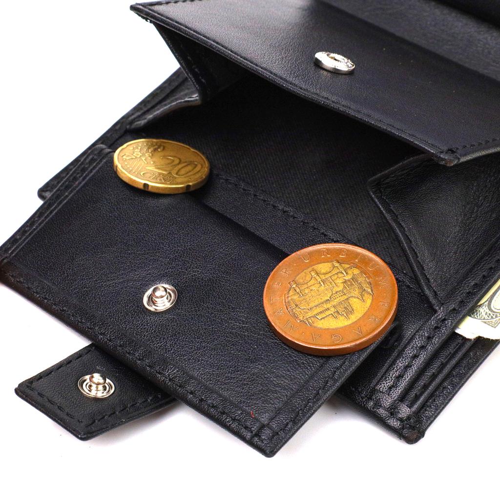 Fashionable Men's Wallet Made of Genuine Smooth Leather CANPELLINI 21727 Black