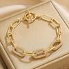 Vintage Simple Hollow Out Zircon Oval Chain Metal Bracelet Set for Woman  Accessories Personalization Punk Charm Jewelry