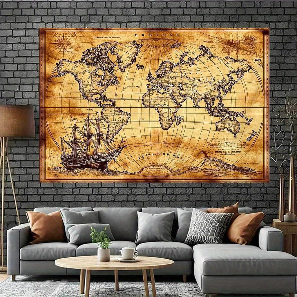 1 retro nautical map landscape photography banner suitable for birthdays holidays parties multiple sizes to choose from