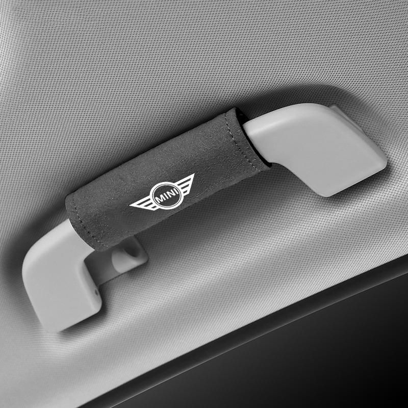 2pcs Leather Car Roof Armrest Inner Door Pull Handle Protection Cover for WQ1 MINI Cooper Clubman Countryman R55 R56 R60 R61 F56 1QW