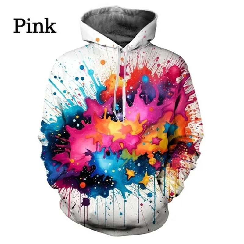 Colour Mixed-ink Blob-Colou 3D Print Hoodies Men Women Oversized Hoodie Pullovers Hooded Sweatshirt Tracksuits Coat Kid Clothing