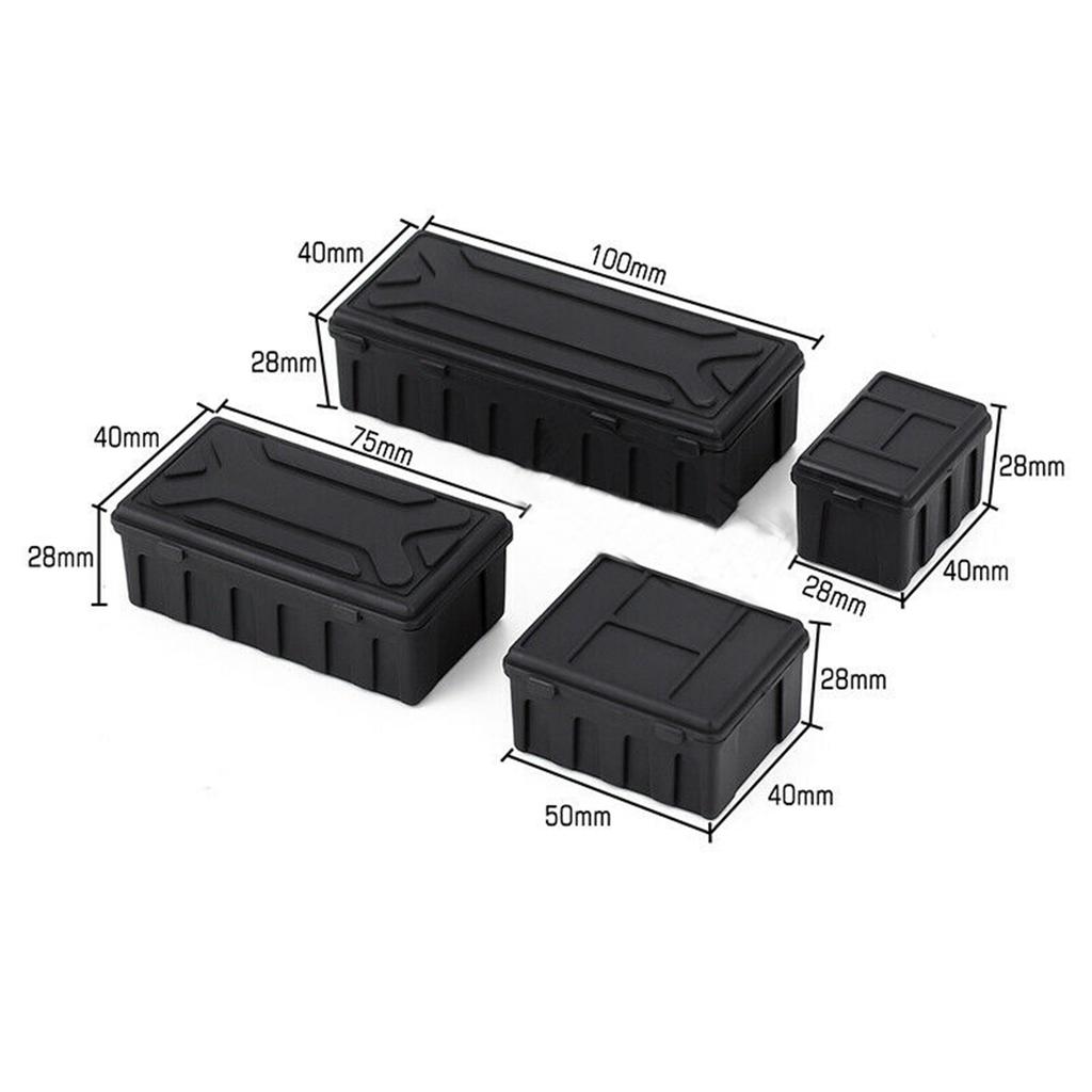 4Pcs Universal Plastic Garage Storage Box Decoration for 1/10 RC Crawler Car Upgrade Spare Parts