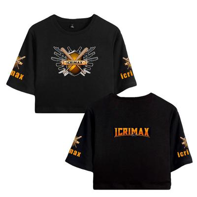 Icrimax Letter Printed Girl Tee Shirt Summer Crop Tops Soft Tshirt Popular Slim Lovely Tees Slim Fitness Short Sleeved