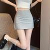 Spicy Girl High Waist Grey Irregular A-line Mini Skirt - Summer Versatile Slimming Bodycon