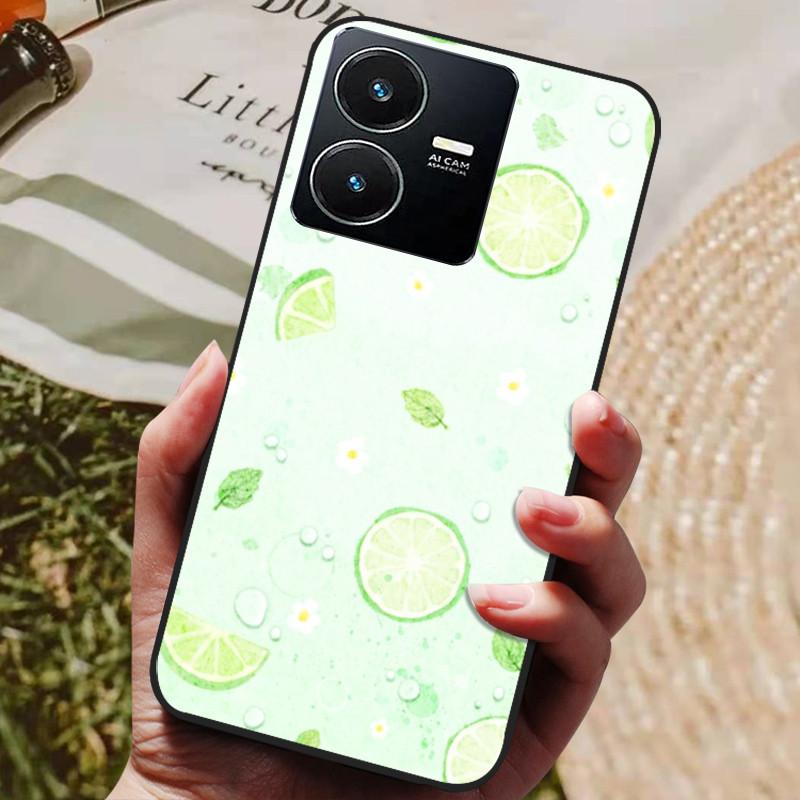 Für Vivo Y22 Hülle Weiches Silikon Stoßfeste Handyhülle für Vivo Y22 Y22s Y 22 s Hüllen Y 22 2022 Schwarzer Bumper Schutzhüllen