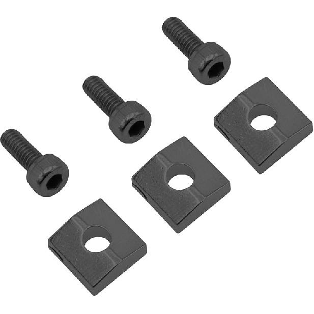 Soundspire 3-Pack Locking Nut Set - Zinc Alloy Clamp for Floyd Rose Tremolo Bridges (Black with Hex Bolts) 3Pcs
