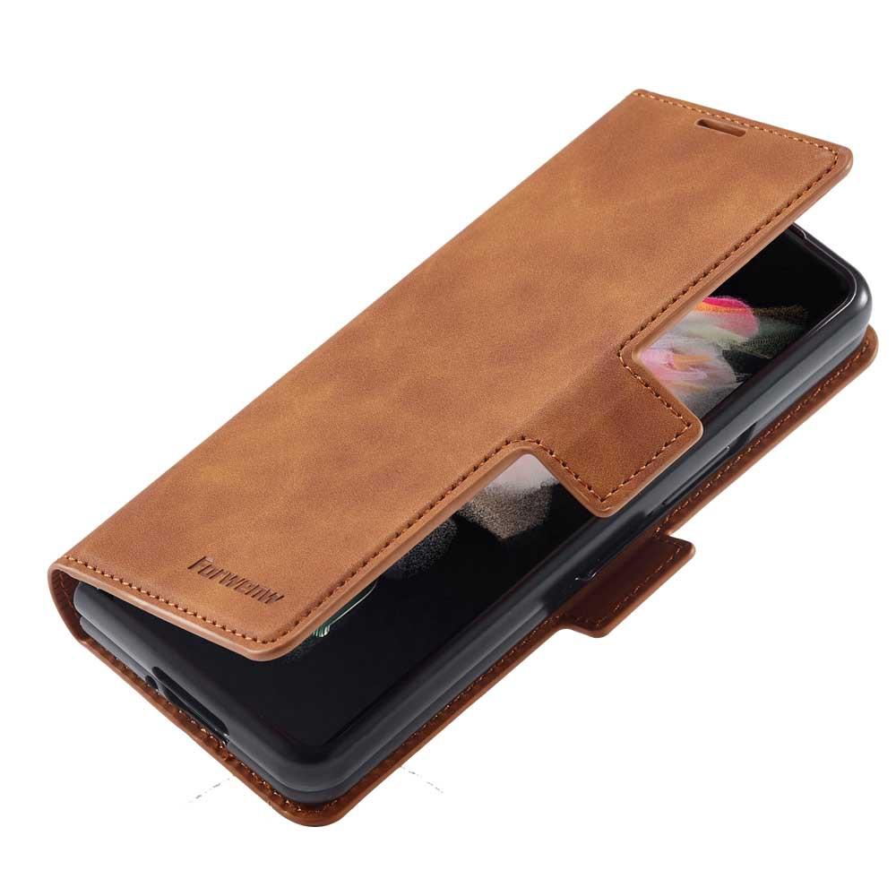 Phone Case for Samsung Galaxy Z Fold 7 6 5 4 3 W22 W23 5G Strong Magnetic Attraction Buckle Card Wallet Stand Leather Soft Cover