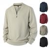 Men's Large Size Half Zipper Sweatshirt -Soft and High Quality Fabric Round Neck Design Loose Casual Sports Long Sleeve