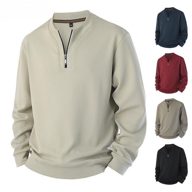 Herren Übergröße Sweatshirt mit halbem Reißverschluss - Weicher und hochwertiger Stoff Rundhals-Design locker lässig Sport Langarm