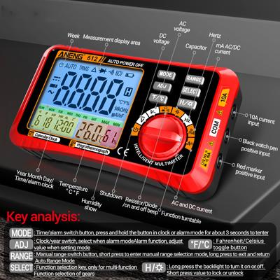 ANENG 612 Smart 3 in 1 Digital Multimeter Ewiger Kalender Temperatur und Luftfeuchtigkeit Amperemeter