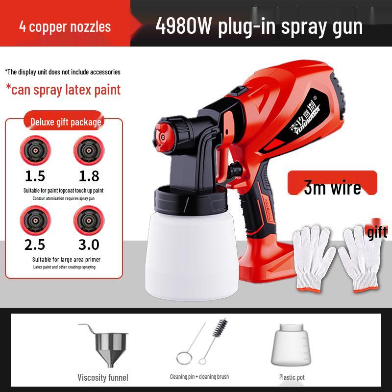 Electric Paint Spray Gun, High-Power 220V, Small Latex Sprayer for Household Use, High Atomization.