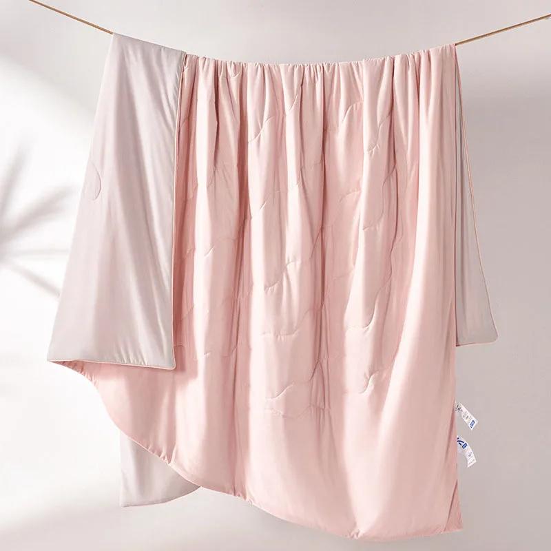 2026 Soft Silky Cool Summer Quilt Double Side Cold Cooling Fabric Breathable Cooled Air Condition Blanket Summer Thin Comforter