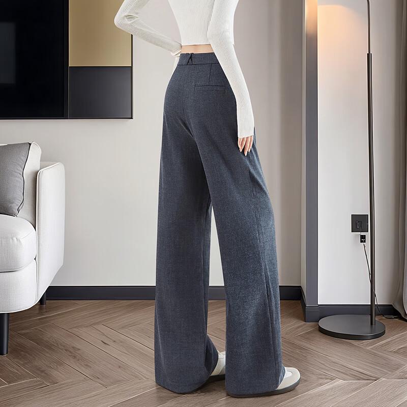 Shechi Women's Pleated High-Waist Straight-Leg Pants