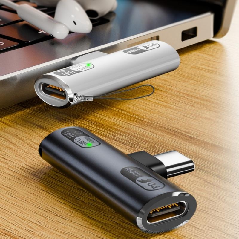 Rozbočovač typu C USB C Audio a PD100w Nabíjecí adaptér USB C Adaptér pro hudbu a napájení 10Gbps Přenos dat