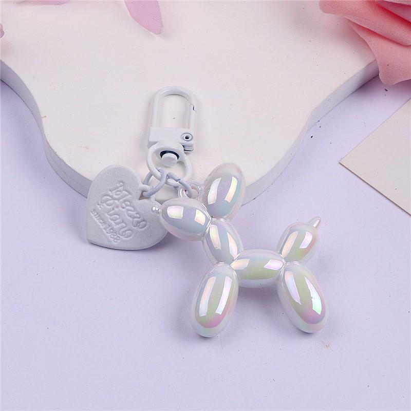 Balloon Dog Keychain Alloy Heart DIY Phone Case & AirPods Protective Earphone Case Pendant.