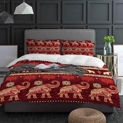 India Animal Elephant Flower Bedding Set 3pcs Duvet Cover Pillowcase Kids Adult Quilt Cover Double Bed Set Home Textile