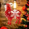 Christmas Home Decor Sheep Hanging Ornament with Snowflake Decor, 2D Flat Acrylic Pendant Ornaments Rope for Holiday Tree Party Supplies Festive